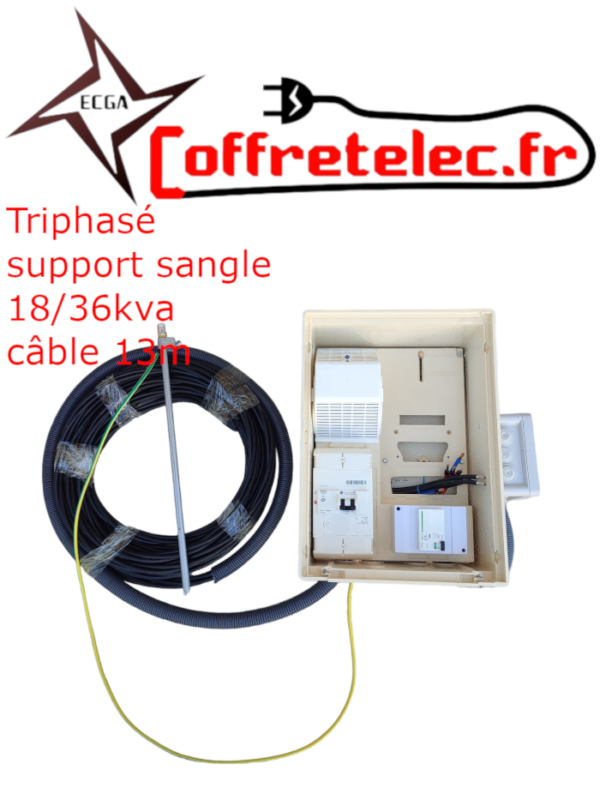 Coffret tri aérien 18/36kva + 13m de câble